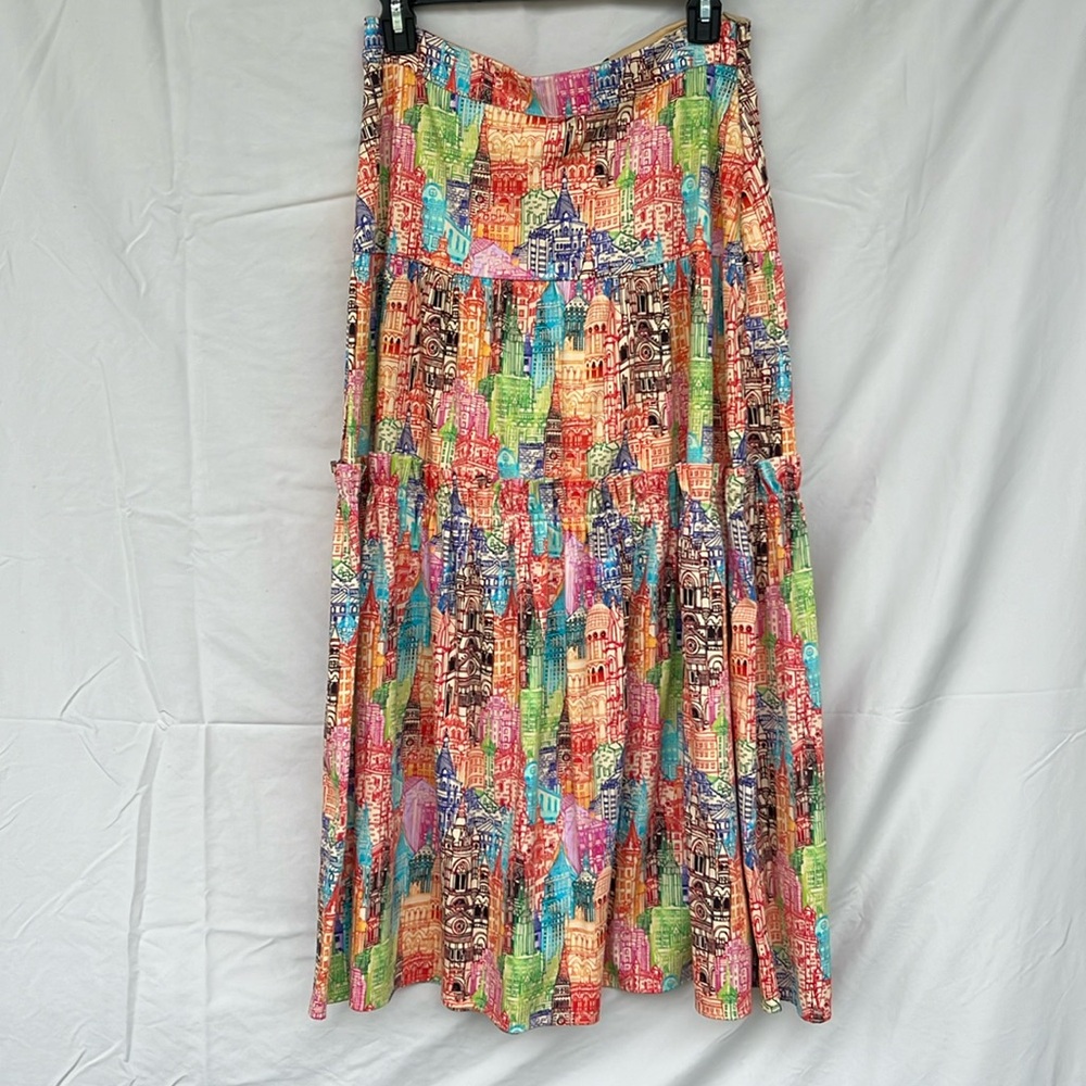 ANTHROPOLOGIE EVA FRANCO Multi Colored Tiered Maxi Skirt. NWOT Size 4